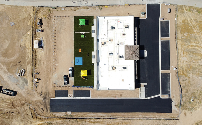 Overhead photo shot of the project area at the Learning Experience in Fresno, CA