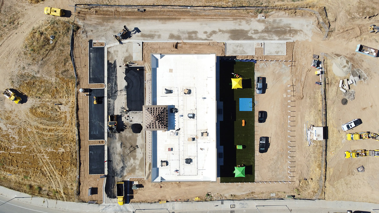 Overhead image of a paving job at the Learning Experience located in Fresno, CA.